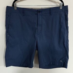 Tommy Bahama Blue Flat Front Grid Print Shorts